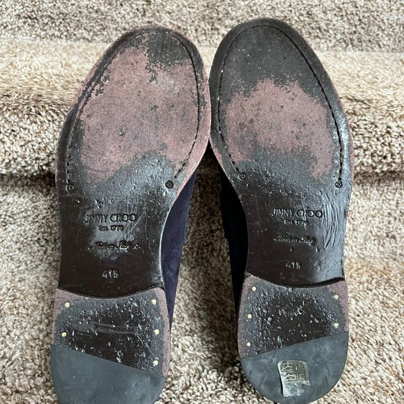 Jimmy Choo  Men\'s Navy Suede Penny Loafers main image 4
